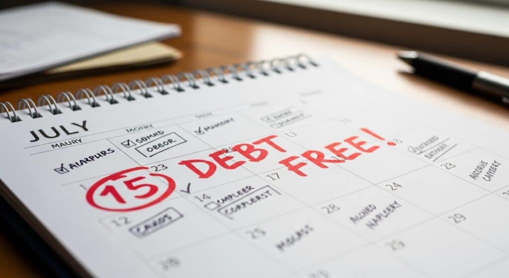 Debt-free payday debt relief success visual