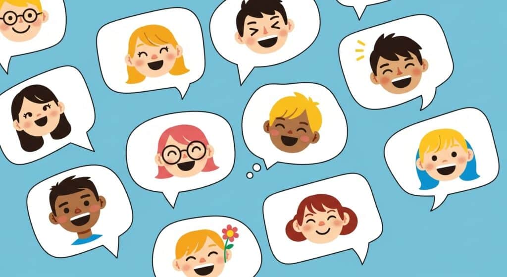 Happy client testimonial icons.